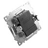 Выключатель 2-клавишный (механизм), STEKKER GLS10-7104-03, 250V, 10А, серия Катрин, серебро - фото 63468