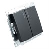 Выключатель 2-клавишный c индикатором (механизм), STEKKER GLS10-7102-05, 250В, 10А, серия Катрин, черный - фото 63479