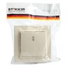 Переключатель 1-клавишный STEKKER  PSW10-9005-02, 250В, 10А, серия Эрна, слоновая кость - фото 63630