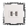 Розетка USB 2-местная (механизм), STEKKER GLS10-7115-01, 250B, 2,1А, серия Катрин, белый - фото 65315
