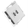 Розетка USB 2-местная (механизм), STEKKER GLS10-7115-01, 250B, 2,1А, серия Катрин, белый - фото 65316