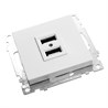 Розетка USB 2-местная (механизм), STEKKER GLS10-7115-01, 250B, 2,1А, серия Катрин, белый - фото 65319