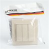 Выключатель 3-клавишный STEKKER  PSW10-9007-02, 250В, 10А, серия Эрна, слоновая кость - фото 66657