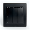Выключатель 3-клавишный STEKKER  PSW10-9007-03, 250В, 10А, серия Эрна, черный - фото 66663