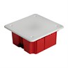 Коробка монтажная для полых стен, с пластиковыми зажимами, с крышкой, 92*92*45мм STEKKER EBX30-02-1-20-92, красный - фото 68015