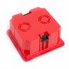 Коробка монтажная для полых стен, с пластиковыми зажимами, с крышкой, 92*92*45мм STEKKER EBX30-02-1-20-92, красный - фото 68016