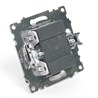 Выключатель 2-клавишный (механизм), STEKKER GLS10-7104-04, 250V, 10А, серия Катрин, шоколад - фото 68230