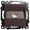Розетка компьютерная 1-местная RJ-45 (механизм), STEKKER GLS00-7107-04, серия Катрин, шоколад - фото 68282