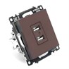 Розетка USB 2-местная (механизм), STEKKER GLS10-7115-04, 250B, 2,1А, серия Катрин, шоколад - фото 68313