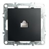 Розетка компьютерная 1-местная RJ-45 (механизм), STEKKER PST00-9107-03, серия Эрна, черный - фото 70060