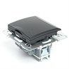 Розетка 1-местная с/з с крышкой (механизм), STEKKER, PST16-9112-03, 250В, 16А с защ. шторкой, серия Эрна, черный - фото 70084