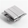 Выключатель 3-клавишный (механизм), STEKKER GLS10-7108-03, 250V, 10А, серия Катрин, серебро - фото 70455