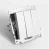 Выключатель 3-клавишный (механизм), STEKKER GLS10-7108-03, 250V, 10А, серия Катрин, серебро - фото 70456