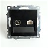Розетка TV + компьютерная RJ-45 (механизм), STEKKER GLS00-7106-05, серия Катрин, черный - фото 70461
