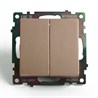 Переключатель2-клавишный (механизм), STEKKER GLS10-7107-02, 250V, 10А, серия Катрин, шампань - фото 70466