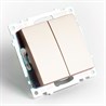 Переключатель2-клавишный (механизм), STEKKER GLS10-7107-02, 250V, 10А, серия Катрин, шампань - фото 70468