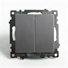 Переключатель 2-клавишный (механизм), STEKKER GLS10-7107-03, 250V, 10А, серия Катрин, серебро - фото 70487