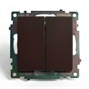 Переключатель 2-клавишный (механизм), STEKKER GLS10-7107-04, 250V, 10А, серия Катрин, шоколад - фото 70512