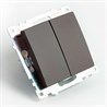 Переключатель 2-клавишный (механизм), STEKKER GLS10-7107-04, 250V, 10А, серия Катрин, шоколад - фото 70514