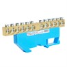 Шина"N" на изоляторе STEKKER 8*12 на DIN-рейку 12 выводов, синий, LD555-812-12 - фото 72607