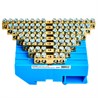 Шина"N" на изоляторе STEKKER 6*9 на DIN-рейку 6 выводов, синий, LD555-69-6 - фото 72671