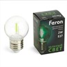 Лампа светодиодная Feron LB-383 Шарик прозрачный E27 2W 230V зеленый - фото 73444