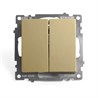 Выключатель 2-клавишный (механизм) STEKKER, GLS10-7104-08, 250В,10А, серия Катрин, золото - фото 73843