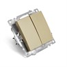 Выключатель 2-клавишный (механизм) STEKKER, GLS10-7104-08, 250В,10А, серия Катрин, золото - фото 73845