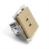 Розетка 2-местная USB (механизм), STEKKER, GLS10-7115-08, 250В, 2,1А, серия Катрин, золото - фото 73878