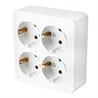 Розетка 4-местная с/з открытой установки, квадрат, STEKKER, 250В, 16А, IP20, серия София, белый, MST16-14S-01 - фото 73992