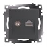 Розетка TV + компьютерная RJ-45 (механизм), серия Катрин, графит, GLS00-7106-06 - фото 74567