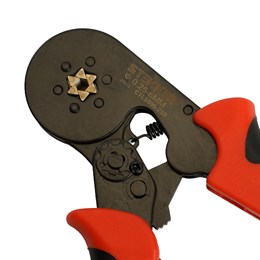 Кримпер STEKKER CTLS006-250 для обжима штыревых втулочных наконечников 0,25-6мм2, 6 сегментов,красный, черный - фото 74944