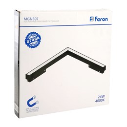 Светильник светодиодный Feron MGN307 трековый низковольтный 24W, 1920 Lm, 4000К, 110 градусов, черный серия MattLine - фото 74976