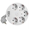 HM10-51-01 Удлинитель 5-местный с/з, 3x1мм2, 2.5м, 250В, 16А, 2USB+С 5V 3,1А, серия Comfort, белый - фото 75075