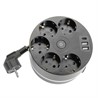 HM10-51-01 Удлинитель 5-местный с/з, 3x1мм2, 2.5м, 250В, 16А, 2USB+С 5V 3,1А, серия Comfort, черный - фото 75108