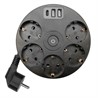 HM10-51-01 Удлинитель 5-местный с/з, 3x1мм2, 2.5м, 250В, 16А, 2USB+С 5V 3,1А, серия Comfort, черный - фото 75113