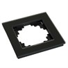Рамка 1-местная, стекло, STEKKER GFR00-7001-05М, серия Катрин, черный матовый - фото 75413