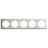 Рамка STEKKER, PFR00-7005-03 4-местная, серия Катрин, серебро - фото 75960