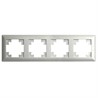 Рамка STEKKER, PFR00-7004-03 4-местная, серия Катрин, серебро - фото 75961