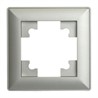 Рамка STEKKER, PFR00-7001-03 1-местная, серия Катрин, серебро - фото 75962