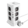 Удлинитель 12-местн с/з, 3x1мм2, 1.5 м,250В,16А, 3520Вт 3USB A + 1C 5V 3,4A, белый, серый серия Comfort HM10-61-01 - фото 76040