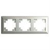 Рамка STEKKER, PFR00-7003-03 3-местная, серия Катрин, серебро - фото 76074