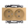 GLS10-7113-08 Розетка 2-местная с защитной шторкой (механизм) б/з, 250В, 10А, серия Катрин, золото - фото 76092