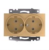 GLS16-7114-08 Розетка 2-местная с защитной шторкой (механизм) с/з, 250В, 16А, серия Катрин, золото - фото 76093