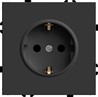 Розетка 1-местная с защитной шторкой с/з (механизм), STEKKER, 250В, 16А, серия Эмили, RST16-5110-05, черный уголь, soft touch - фото 76829