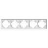 Рамка STEKKER, PFR00-5005-01 5-местная, серия Эмили, белый фарфор, soft touch - фото 76838