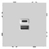 Розетка 2-местная USB + Type C (механизм), STEKKER, 250В, 20W, серия Эмили, RST10-5115-01, белый фарфор, soft touch - фото 76839