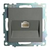 Розетка компьютерная 1-местная RJ-45 (механизм), серия Катрин, графит, GLS00-7107-06 - фото 76918