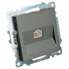 Розетка компьютерная 1-местная RJ-45 (механизм), серия Катрин, графит, GLS00-7107-06 - фото 76920