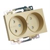 GLS10-7113-08 Розетка 2-местная с защитной шторкой (механизм) б/з, 250В, 10А, серия Катрин, золото - фото 77050